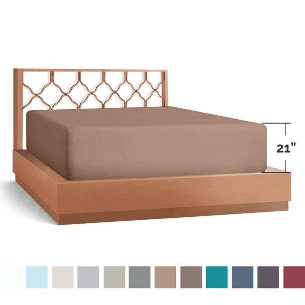 California King Wrinkle Resistant Aqua Luxury /& Softest 1500 Thread Count Egyptian Quality Smart Pocket Premium Hotel Quality Extra Deep Pocket 18-21inch Single Fitted Sheet for High Mattress